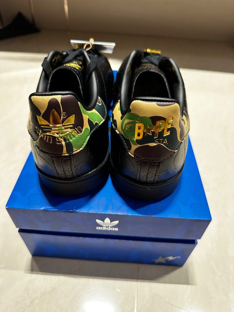 Stan Smith Bape US10 (Black), Luxury, Sneakers Footwear on Carousell