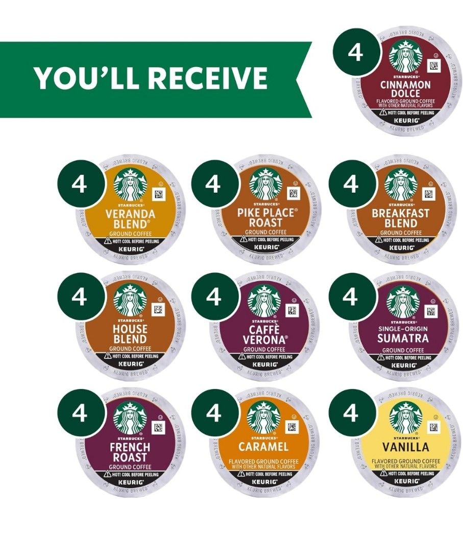 KEURIG Starbucks Kcup Pods Variety Pack, Food & Drinks, Beverages on