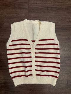 Mabel Vest Top (White Stripes)