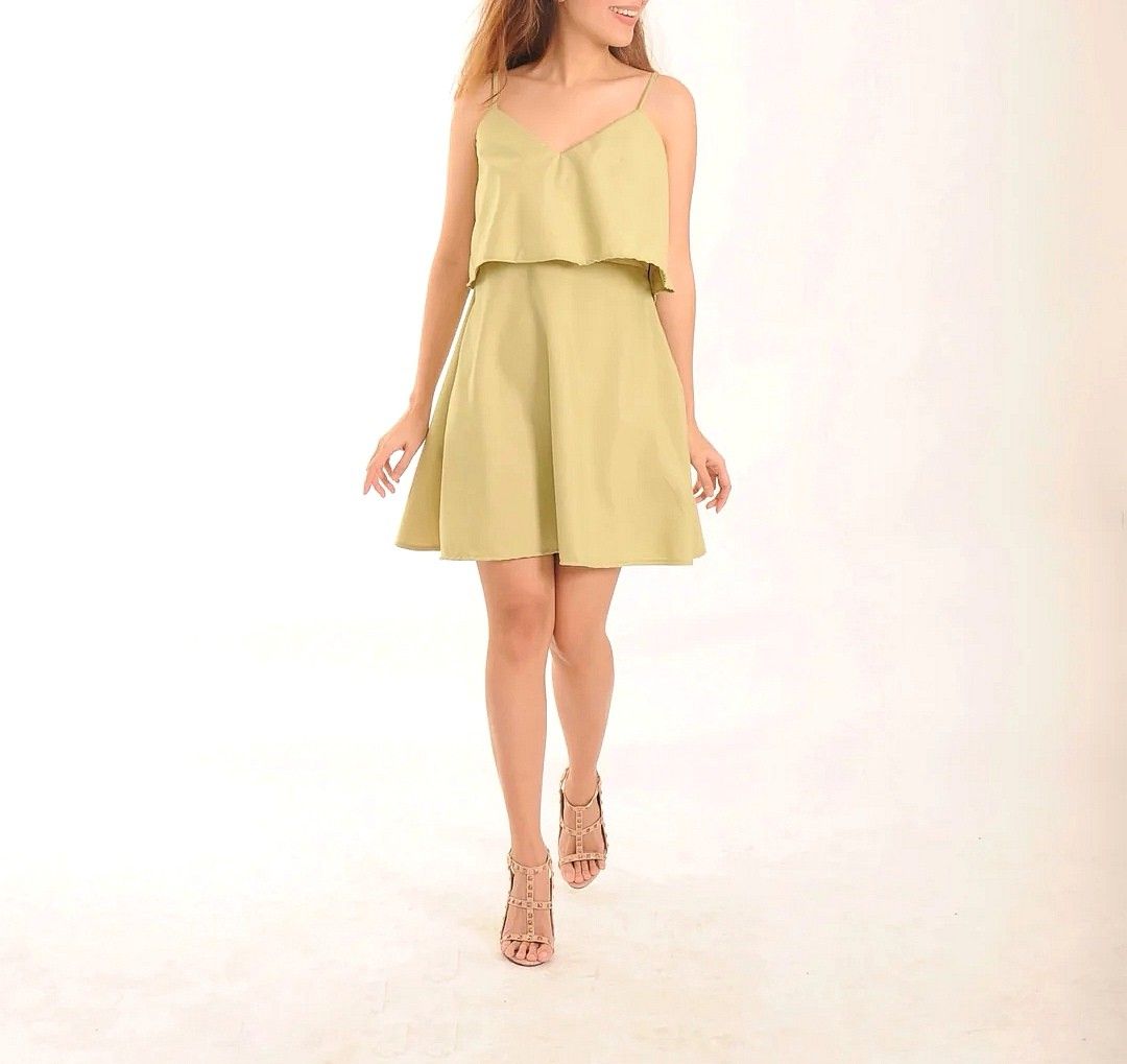 SUMMER DRESS IN APPLE GREEN (Category: Dresses) located in Quezon City. Submitted by shopdlg (Listing ID 1247606065, Image 1). Description: Size: SMALL Only washed but guaranteed never used 😊 posted price is last price, please respect..