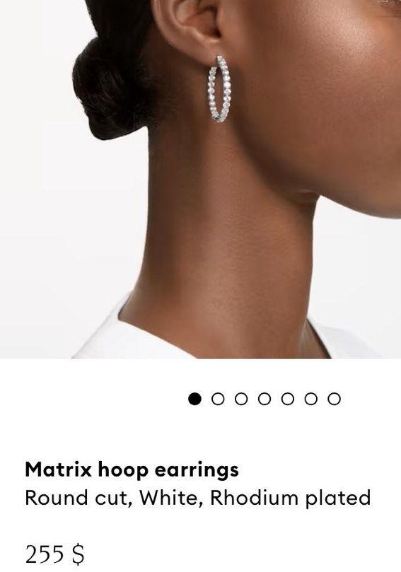 Swarovski Matrix Hoop Earrings Full loop inside Women s Fashion