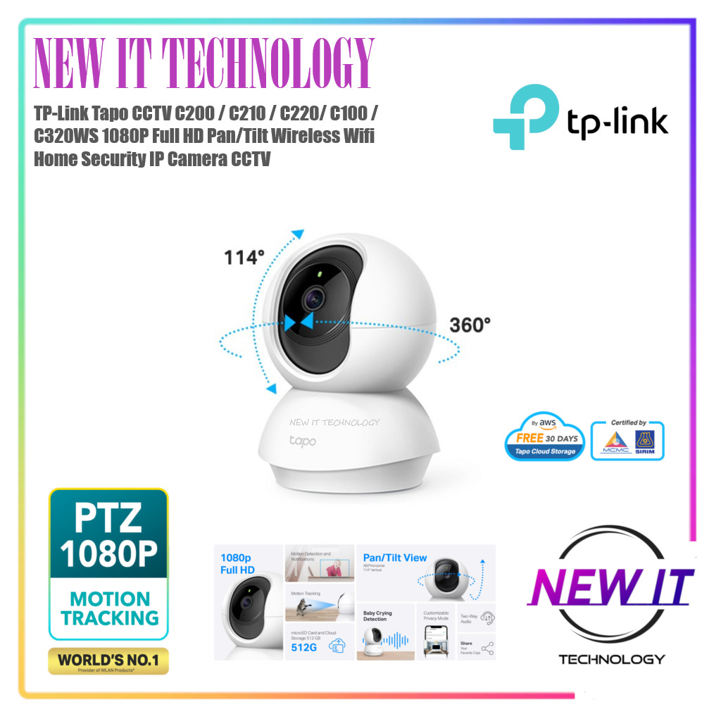 TP-Link TAPO C220 4MP 2K+ / TC70 Full HD Pan / Tilt Wireless WiFi Home  Security Surveillance IP Camera CCTV (Tapo C200 C210)
