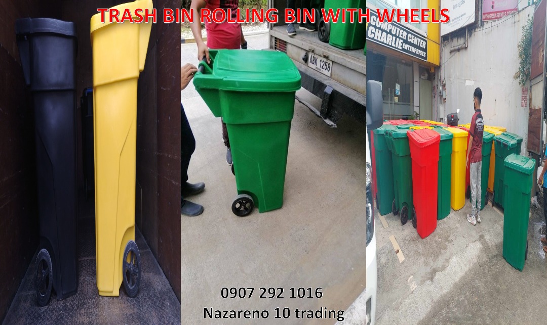 Trash bin rolling bin supplier 481, Furniture & Home Living, Cleaning