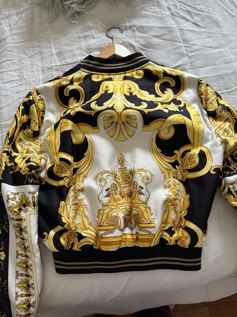 Versace silk bomber jacket best sale