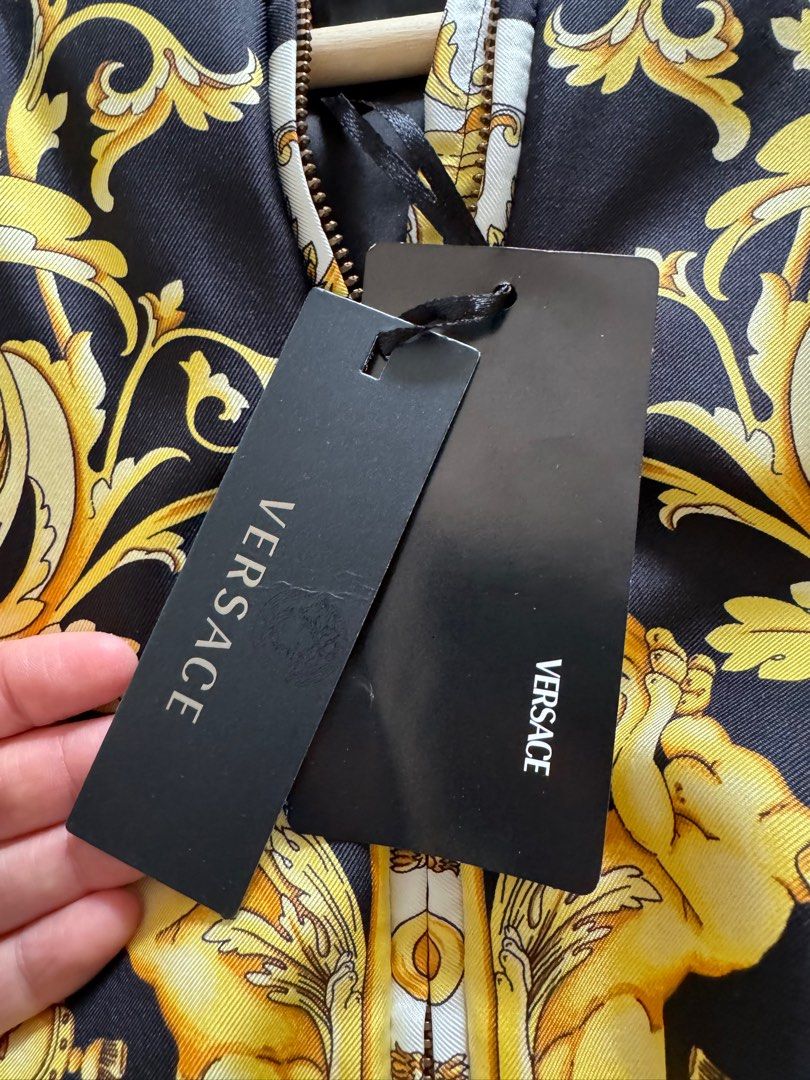 Versace silk bomber jacket hot sale