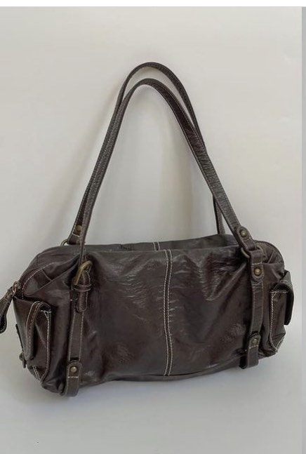 Vintage Brown Shoulder Bag Women Retro Pu Leather Soft Pocket Casual Handbag Female Moto Biker Y2k Handbags Aesthetic main image 0
