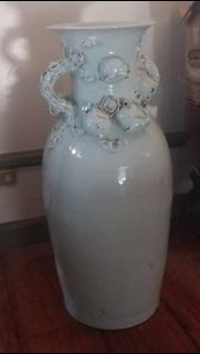 Vintage Celadon Vase Pomegranate Design - 36" tall  - Rush Sale