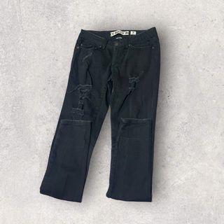 Vintage Roxy Black distressed denim mid rise jeans