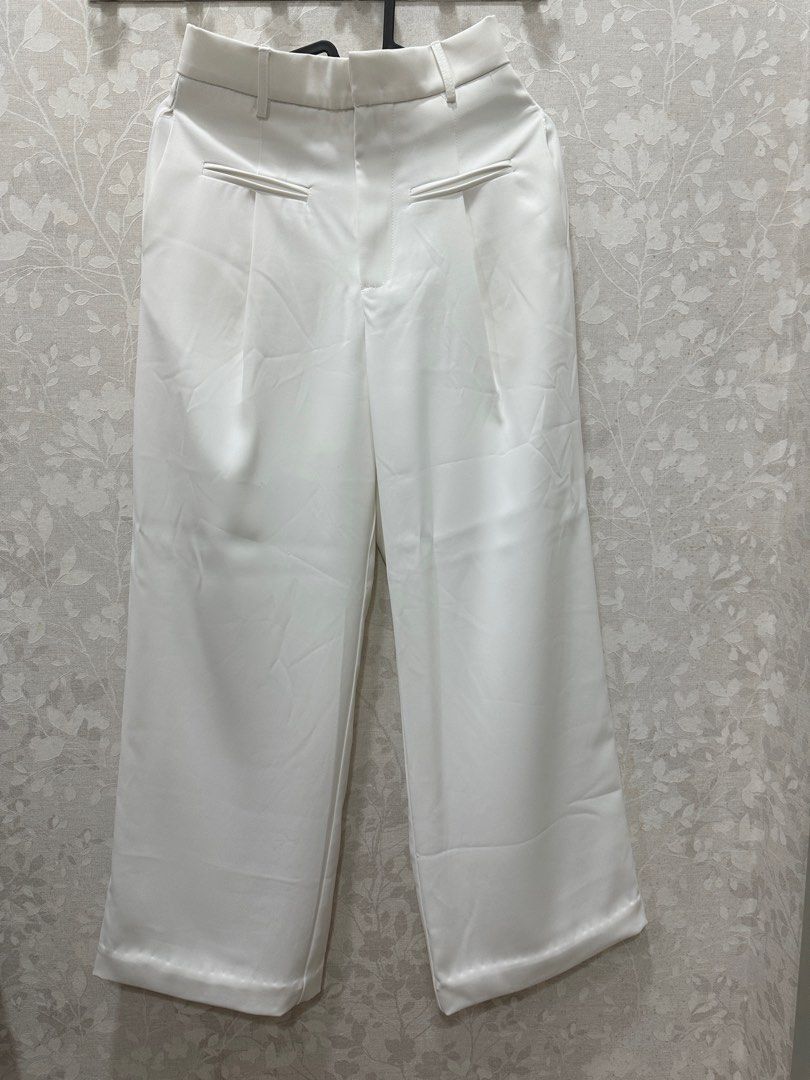 White long pants, Women's Fashion, Bottoms, Other Bottoms on Carousell