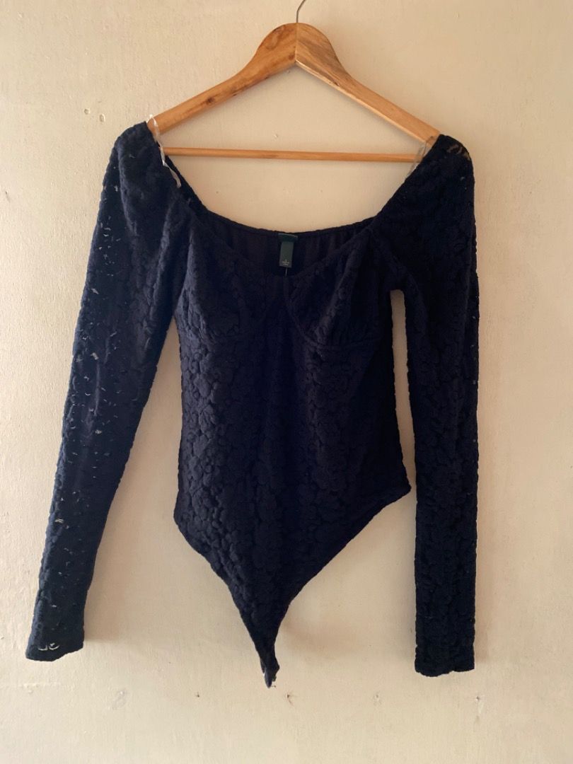 WILD FABLE BUSTIER LACE BODYSUIT (Category: Longsleeves) located in Bauang. Submitted by bellefiori (Listing ID 1265336025, Image 3). Description: thick fabric hq lace bodysuit.