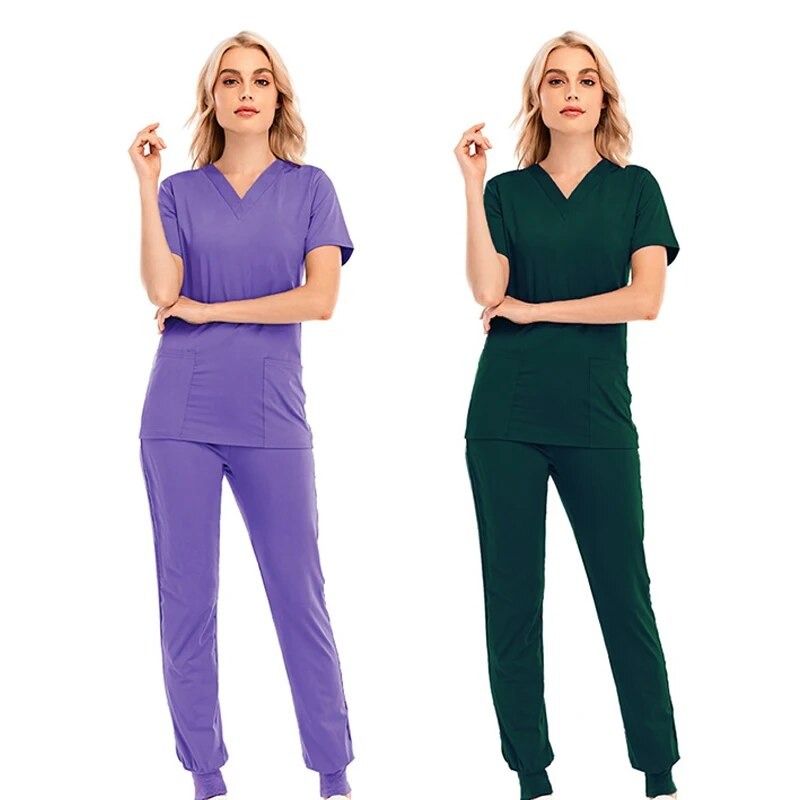 Medical Nursing Thin Scrub Set UNIFORMS Women Unisex Top Pants