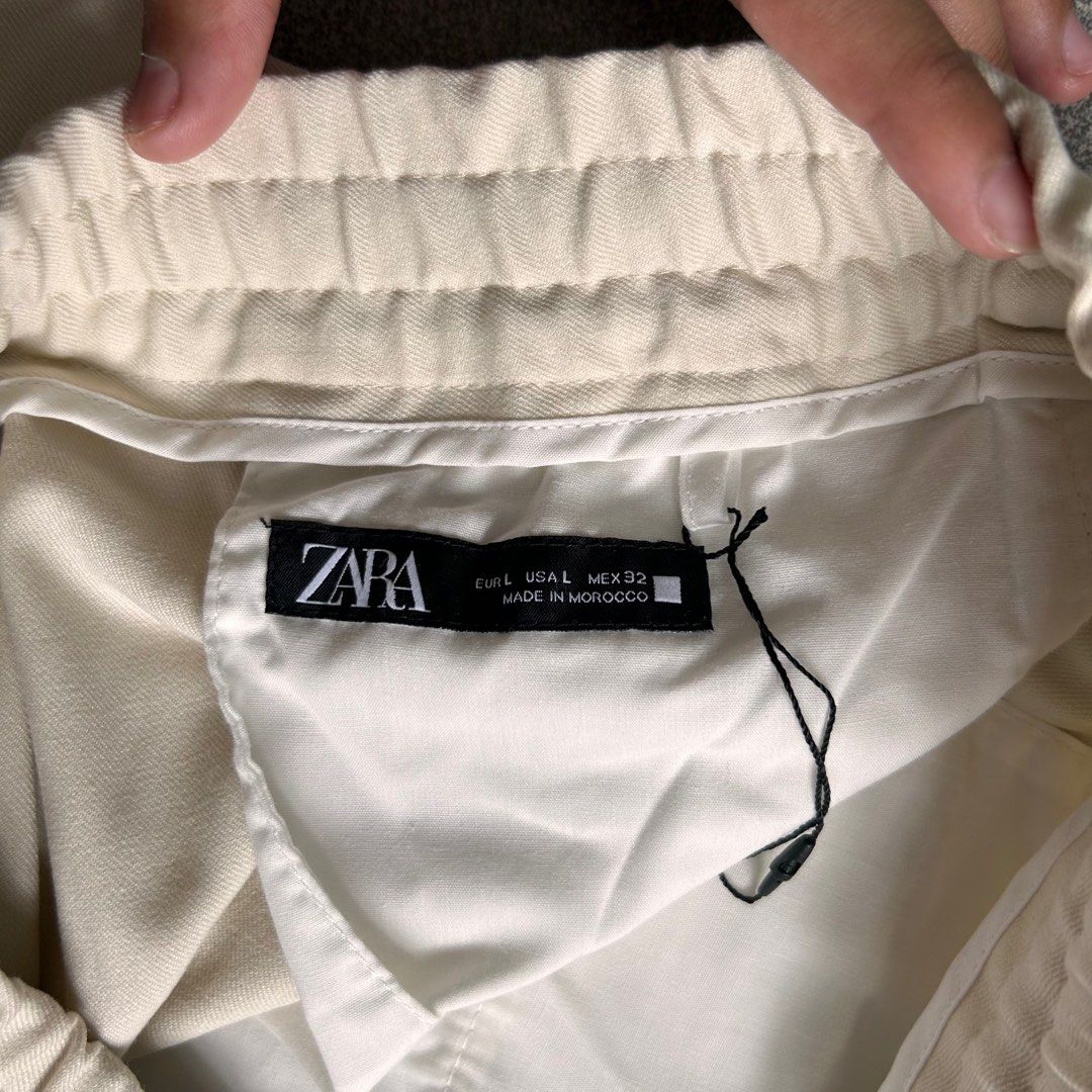 STRAIGHT-LEG TROUSERS WITH TURN-UP HEMS - Beige | ZARA Uzbekistan