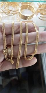 18k gold triple lock chain 22”