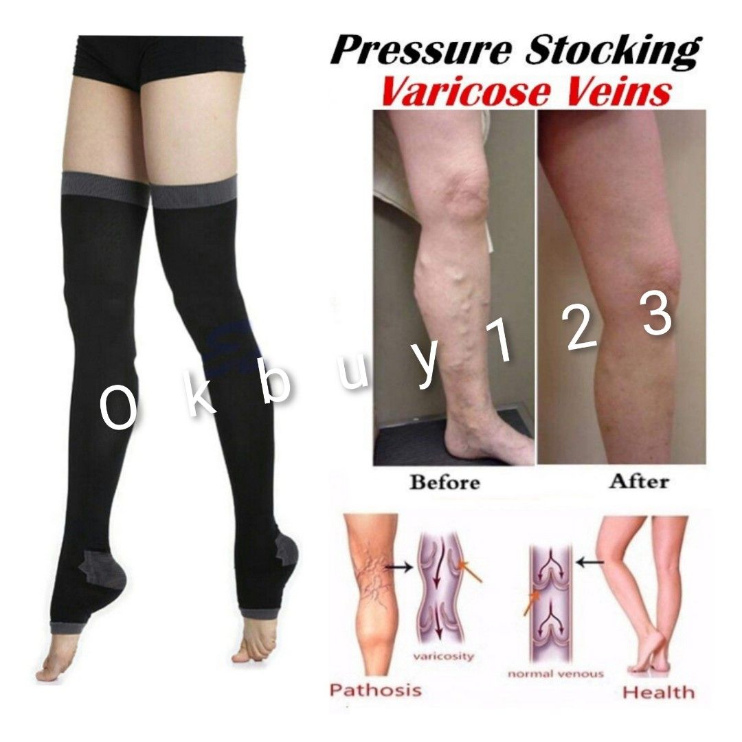 1 Pair Compression Stockings Varicose Veins Socks Pressure Level 1/2/3  Thigh Medical Socks for Women & Men