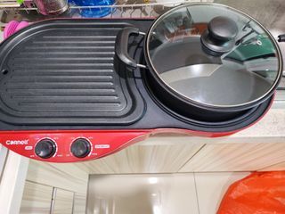 2 in 1 Grill & Steamboat Non-stick Coating plate Pan Grill