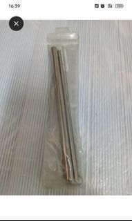 全新白鐵304外出攜帶吸管2入1組附清潔刷與防水袋~歲末出清