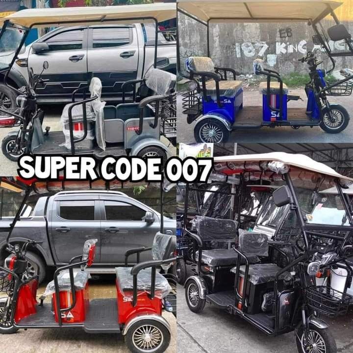 3-4 wheels ebike (Category: Bicycles) located in Manila. Submitted by saguittarian06 (Listing ID 1268409755, Image 3). Description: 🚴‍♂️❗3 WHEELS and 4 WHEELS ELECTRIC TRIKE ELECTRIC VEHICLE❗️🚴‍♂️ 😊 PRICE LIST😊 📍 URANUS 001C 3 WHEELS ELECTRIC TRIKE TRAPAL -Black Red -Cyan Yellow -Gray Green 📍 SUPER CODE 001b TRANSFORMER 3WHEELS ELECTRIC TRIKE▪️ 🆓FREE TRAPAL🆓 -Red -Blue -Black -Pink 📍AVIA CROWN 001 TRANSFORMER ETRIKE ▪️ 🆓FREE TRAPAL🆓 -O