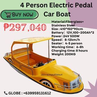 4 Person Electric Pedal car boat