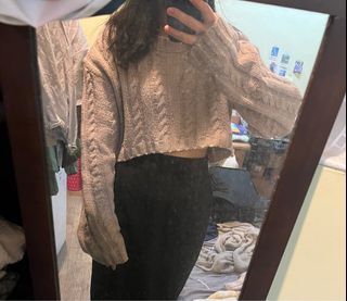韓版麻花短版毛衣上衣 irisgarden