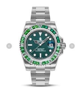 佐敦門市 全新 BAPE 最新推出 New TYPE 1 BAPEX CRYSTAL STONE 1J70187012 Green 猿人 BAPE A BATHING APE analog Purple violet 熱賣 人氣 一年保養