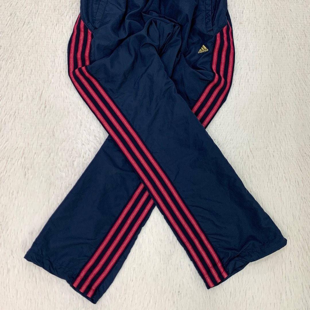 Adidas track pants blue with red stripes clearance
