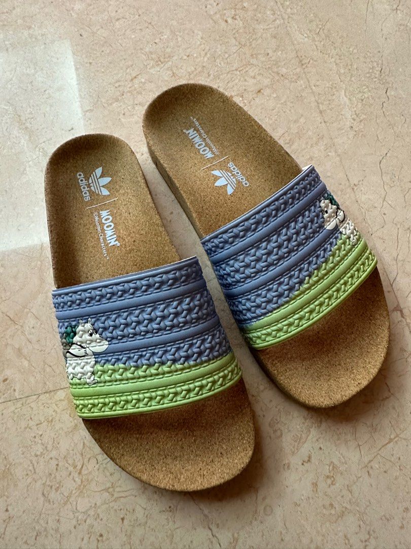 Adidas moomin adilettes us7, Women's Fashion, Footwear, Sandals on