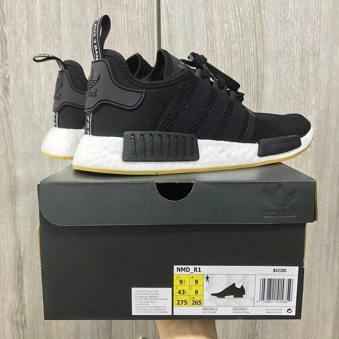 Nmd r1 hot sale black/gum men's shoe