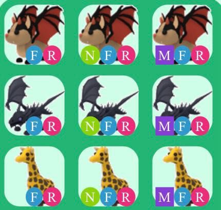 Adopt me trading FR giraffe and neon dragon, Video Gaming, Video Games,  Others on Carousell