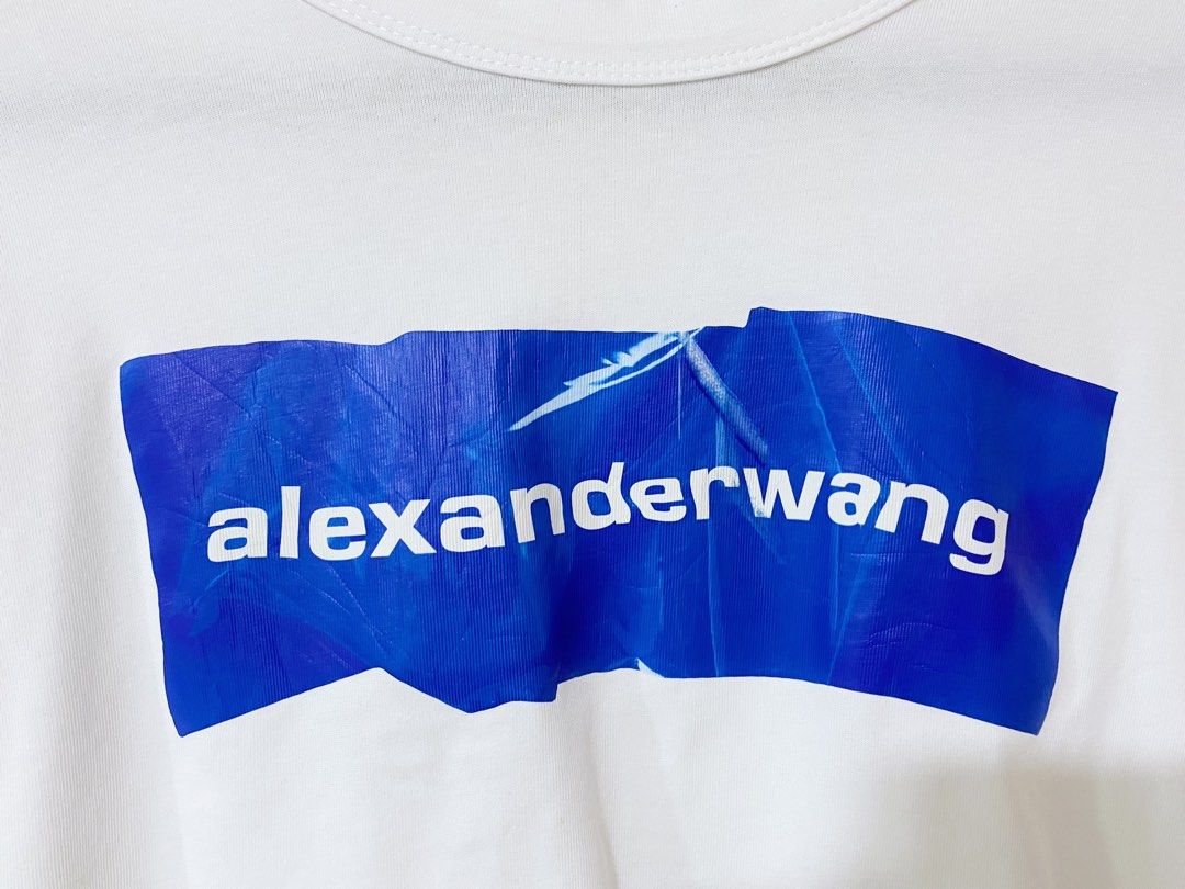 Alexander Wang Black Crumpled Logo Crop T-Shirt Alexander Wang