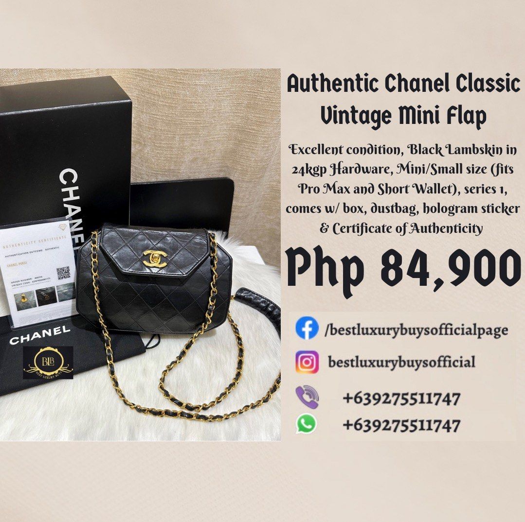 Authentic Chanel Classic Vintage Mini Flap with Certificate of Authenticity
