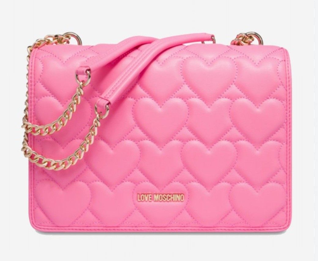 Pink quilted outlet moschino bag