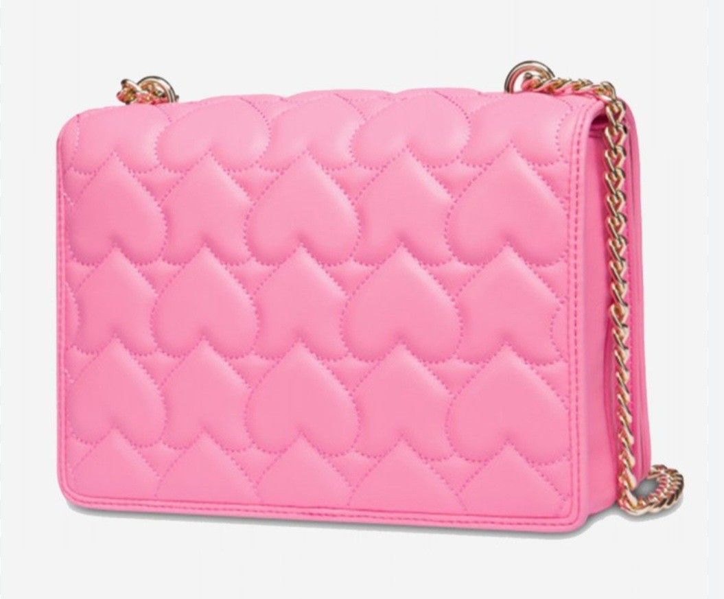 Authentic Moschino Pink Heart Quilt Bag