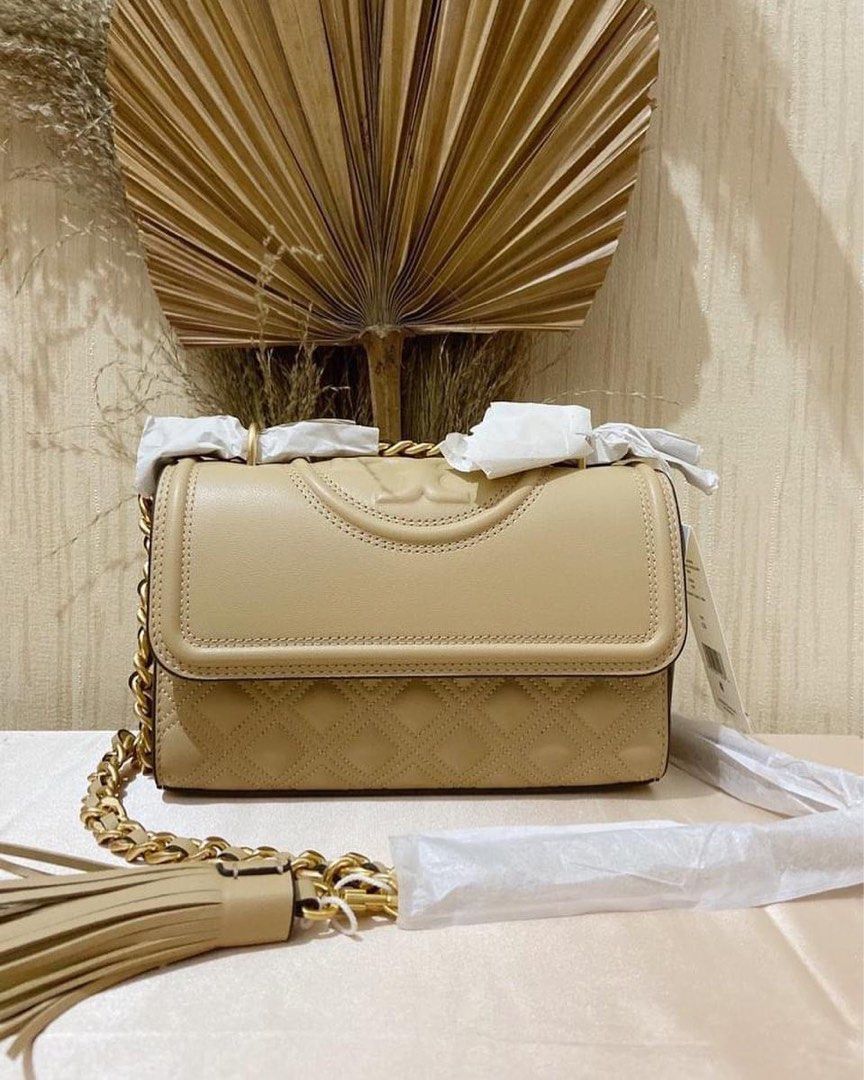 Authentic Tory Burch Fleming Convertible Shoulder Bag Dessert Dune Luxury Bags Wallets on Carousell