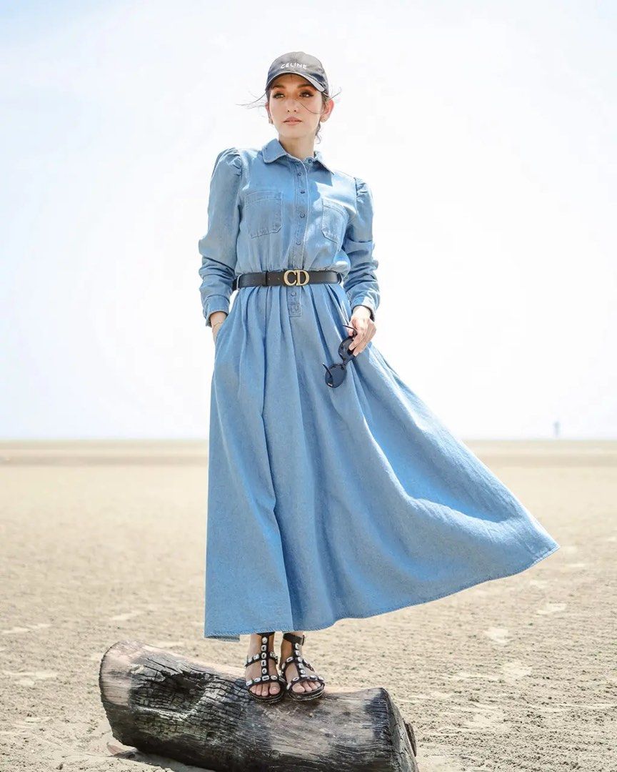 Jeans long frock clearance