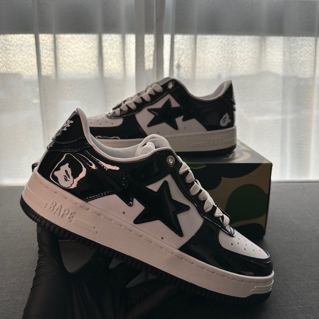 Bape Sta Patent Leather Black and White 2022