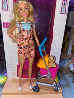 Barbie Millie with dog stroller