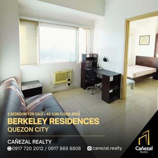 Berkeley Residences 2 Bedroom at 40SQM Floor Area, near Ateneo Manila, Fully Furnished, For Sale