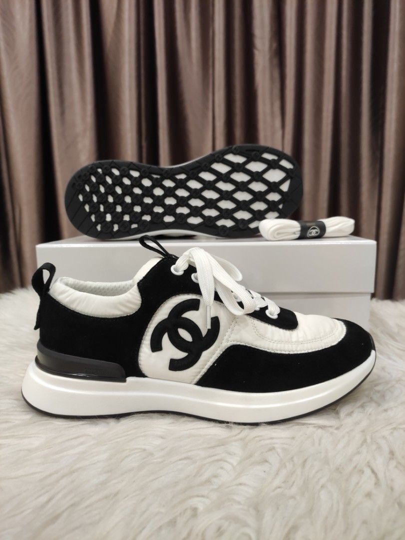 Brand New Chanel Uniform Sneakers Black Beige . Size 35 39