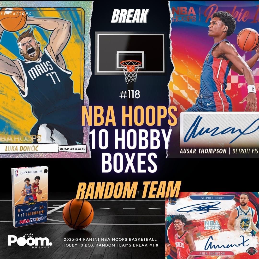 Break 2023-24 Panini NBA Hoops Basketball Hobby 10 Box Random