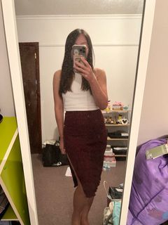 Burgundy Skirt | Size 8