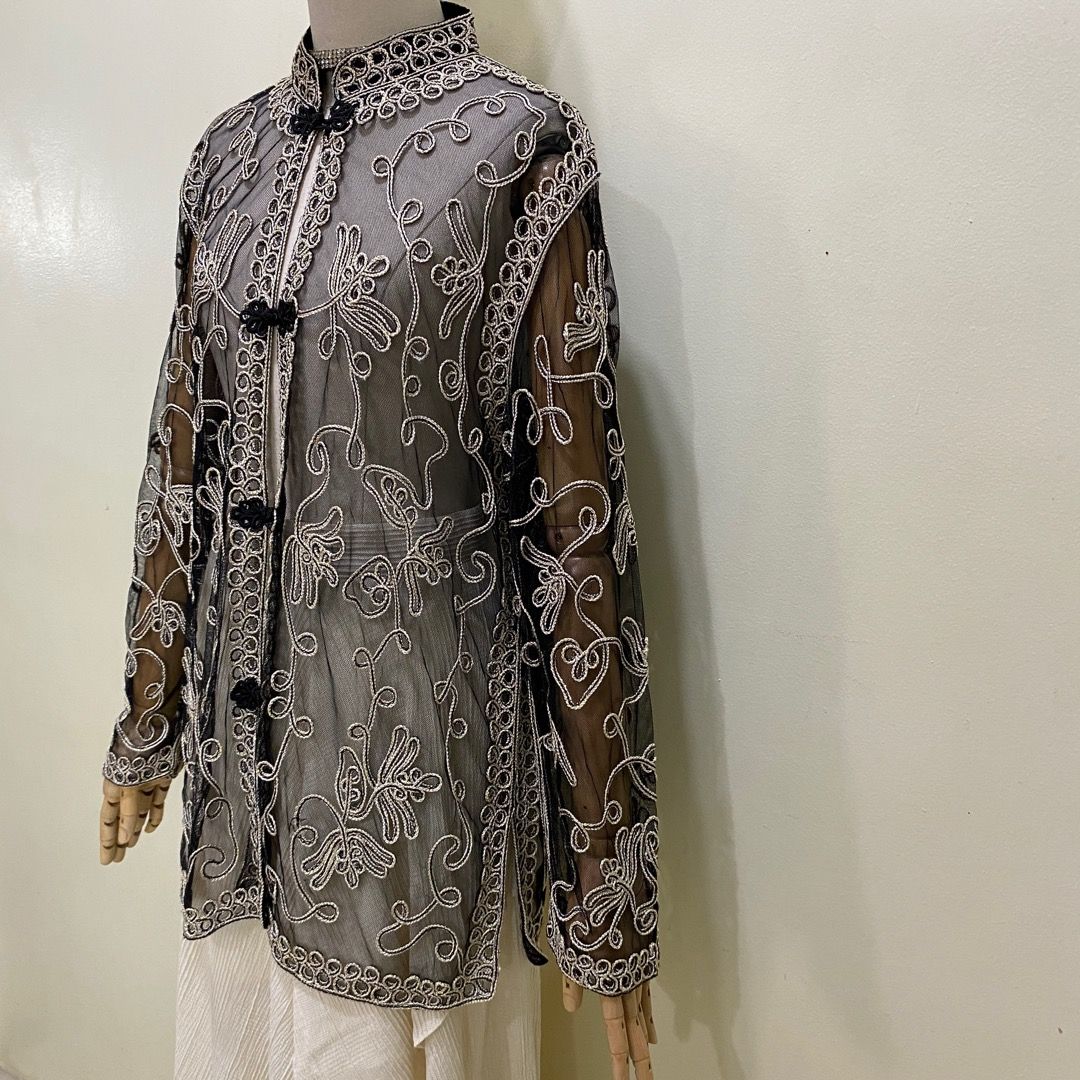 C210 No Brand Tulle Oriental Style Unisex Blazer Jacket Women s