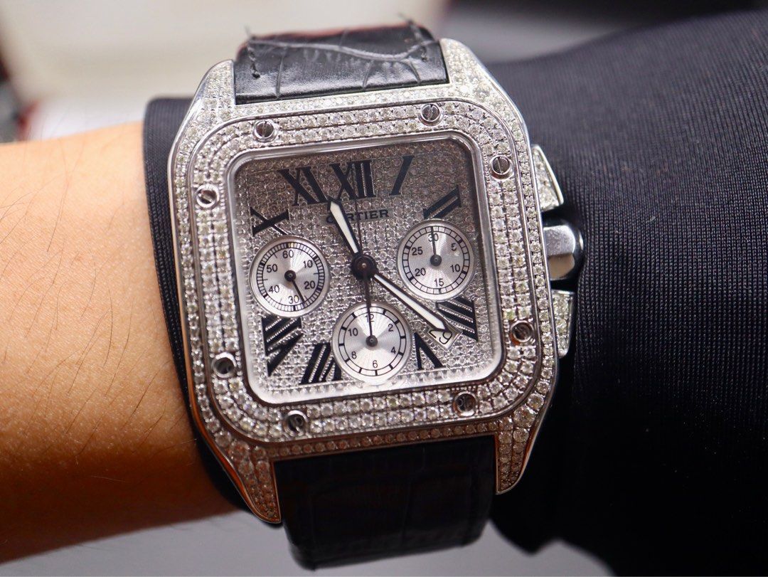 Cartier Santos 100 XL Chronograph Diamond