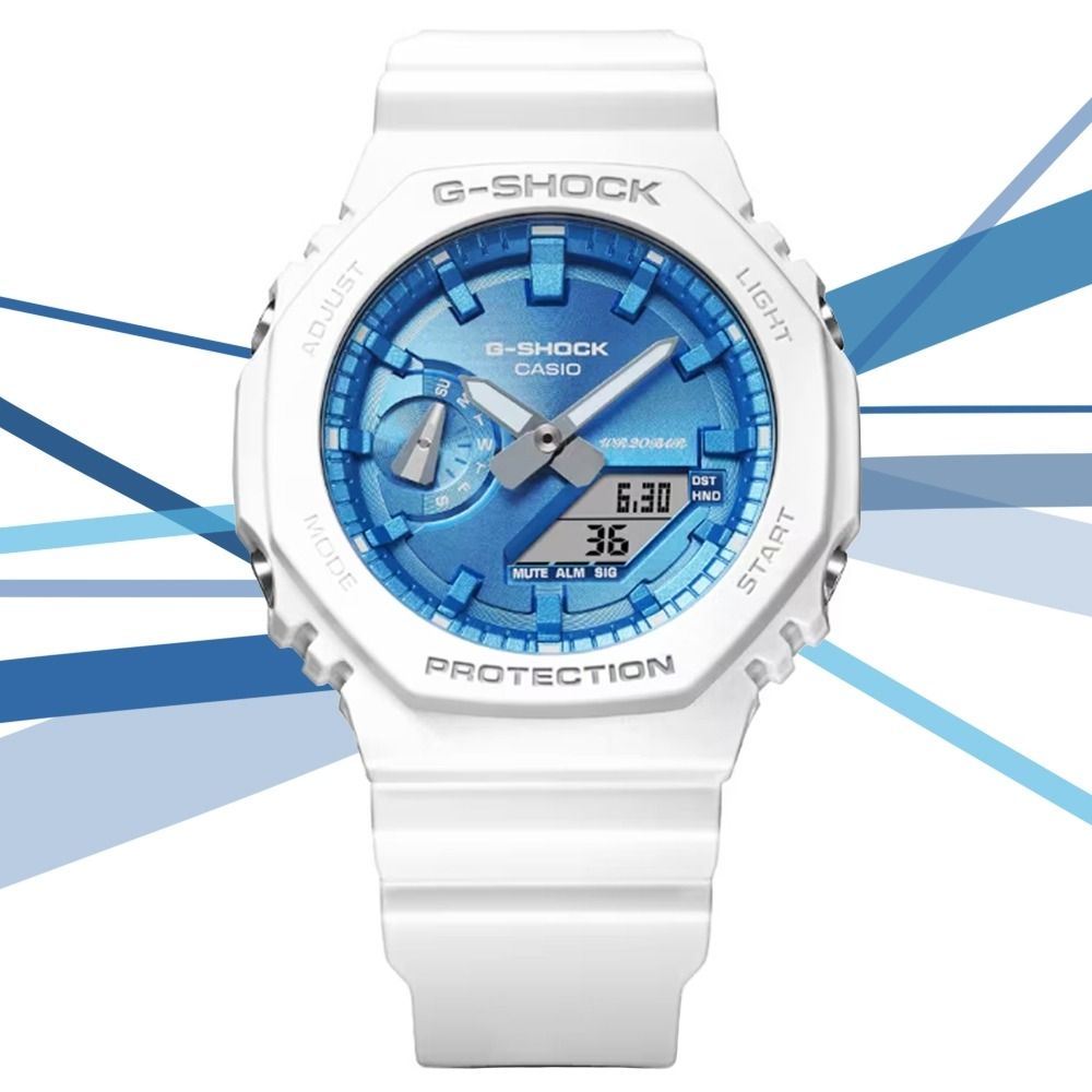 G shock watches discount white and blue
