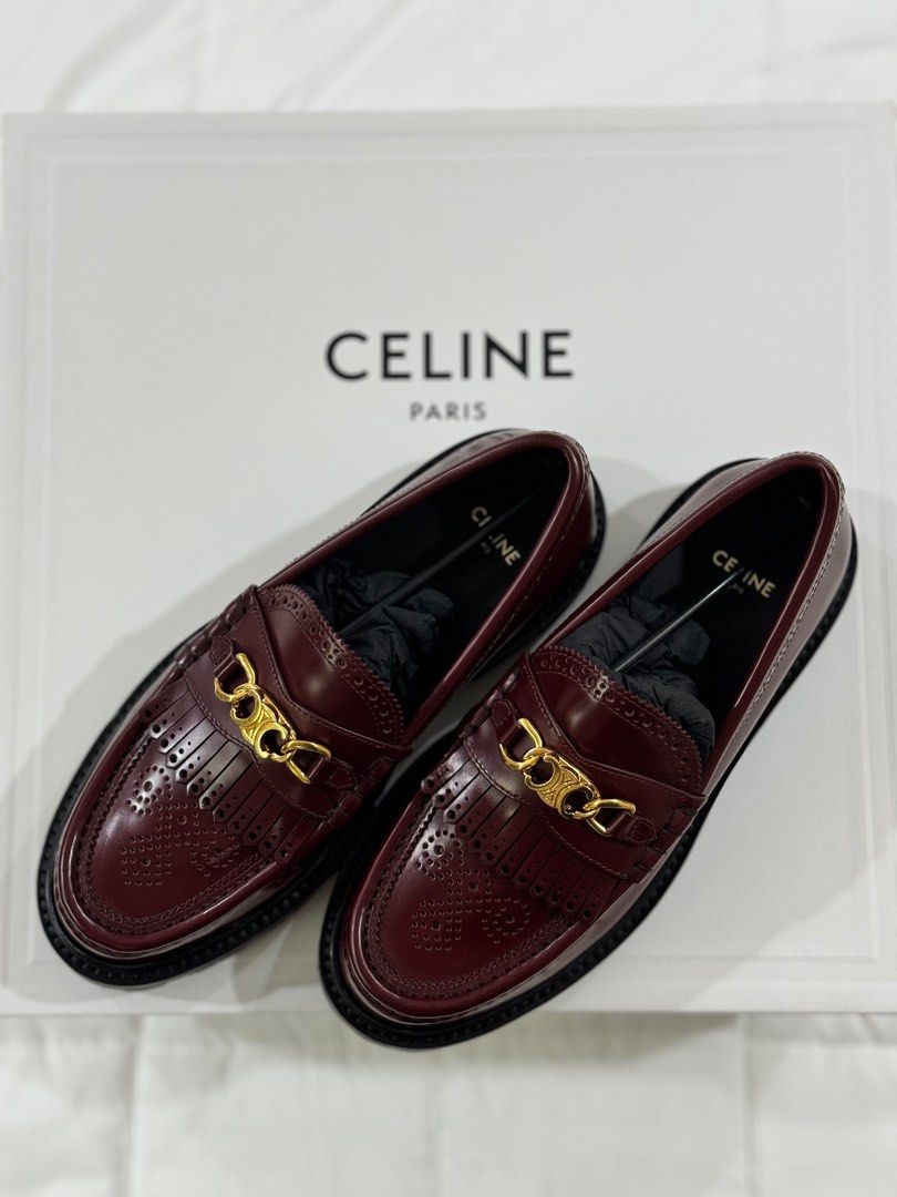 Celine Loafers (Category: Sneakers & Footwear) located in Quezon City. Submitted by irispx (Listing ID 1268497737, Image 2). Description: Authentic Celine Loafers in Burgundy Color Women’s 37 Bought in Tokyo, Japan this November 2023 Complete with Box, Dustbag, Cards, Receipt and Paper Bag Will send additional photos upon request Rfs: Impulse Buy.
