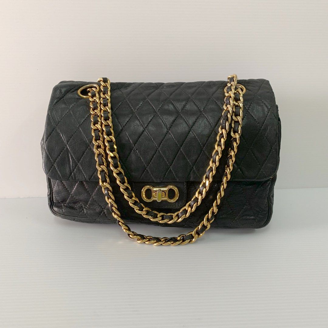 Leather Chain Flap Bag like chanel, Luxury, Bags & Wallets on
