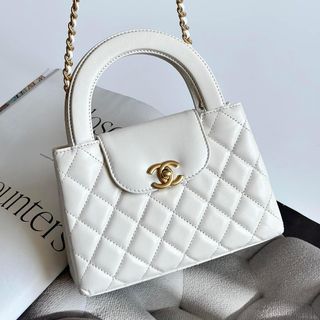 New 23C CHANEL White Lambskin Leather Mini Small Flap Bag Gold CC Monte  Carlo