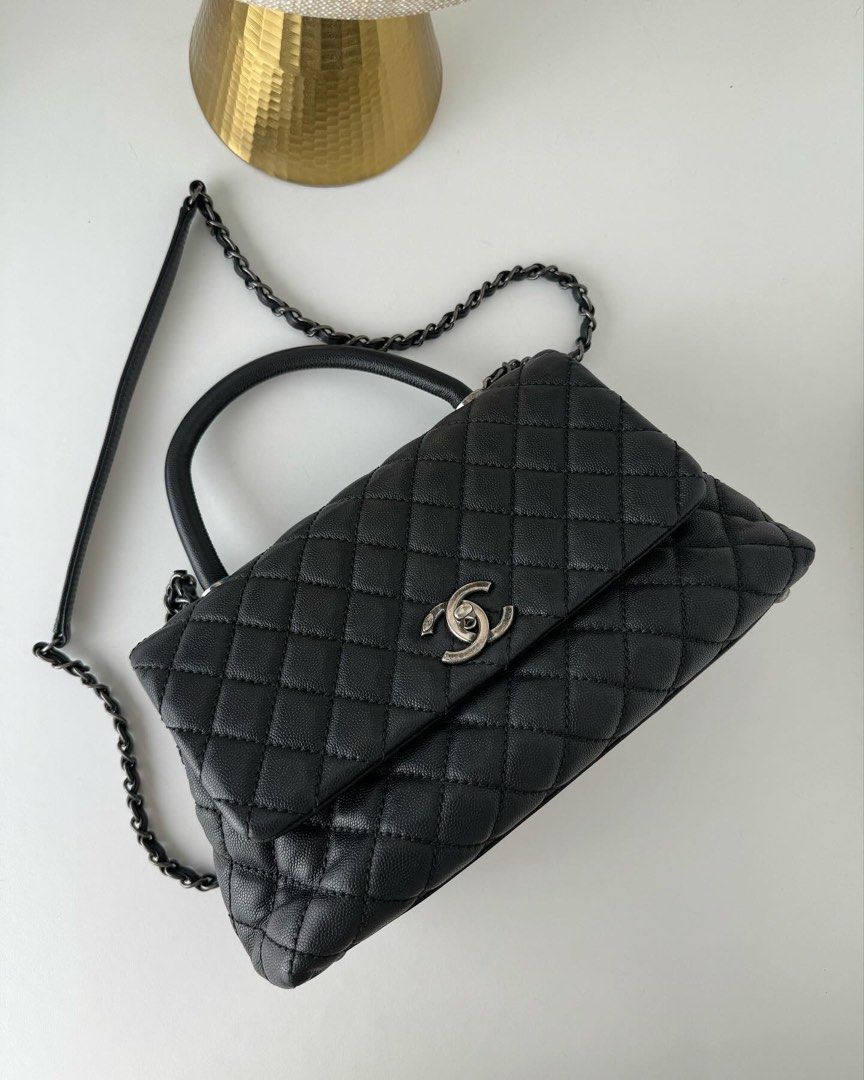 Chanel Coco Handle Medium in Black, Women's Fashion, Bags & Wallets