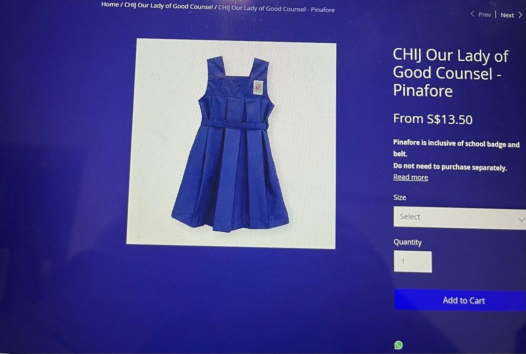 Pinafore shop size 24