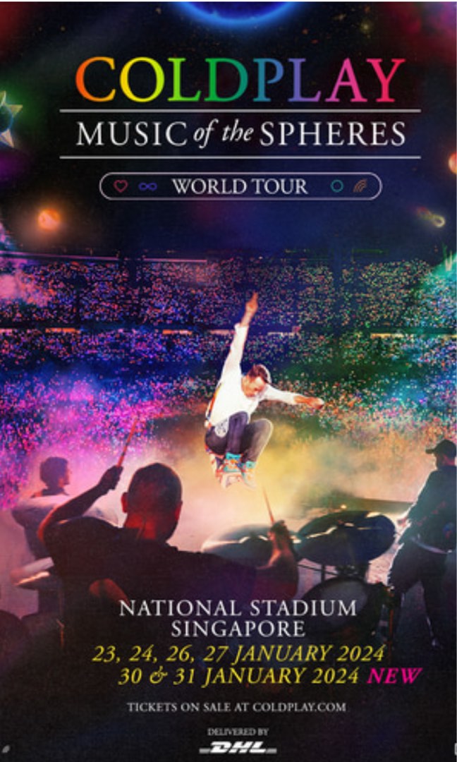 Coldplay Concert Tickets CAT 7 27 Jan 2024, Tickets & Vouchers, Event Tickets on Carousell