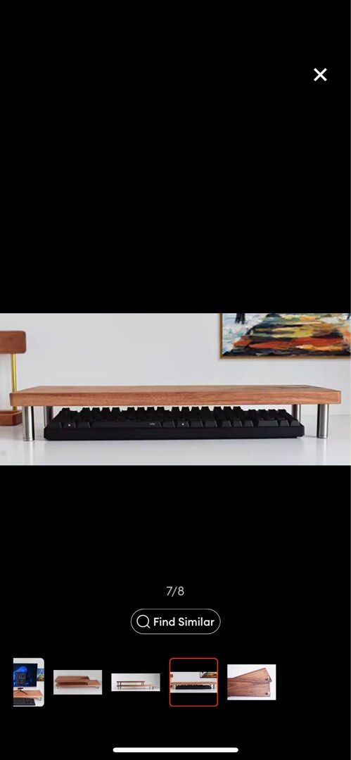 Computer desk riser (Category: Tables & Sets) located in Singapore. Submitted by denyum (Listing ID 1268432794, Image 2). Description: Solid wood top and metal legs.